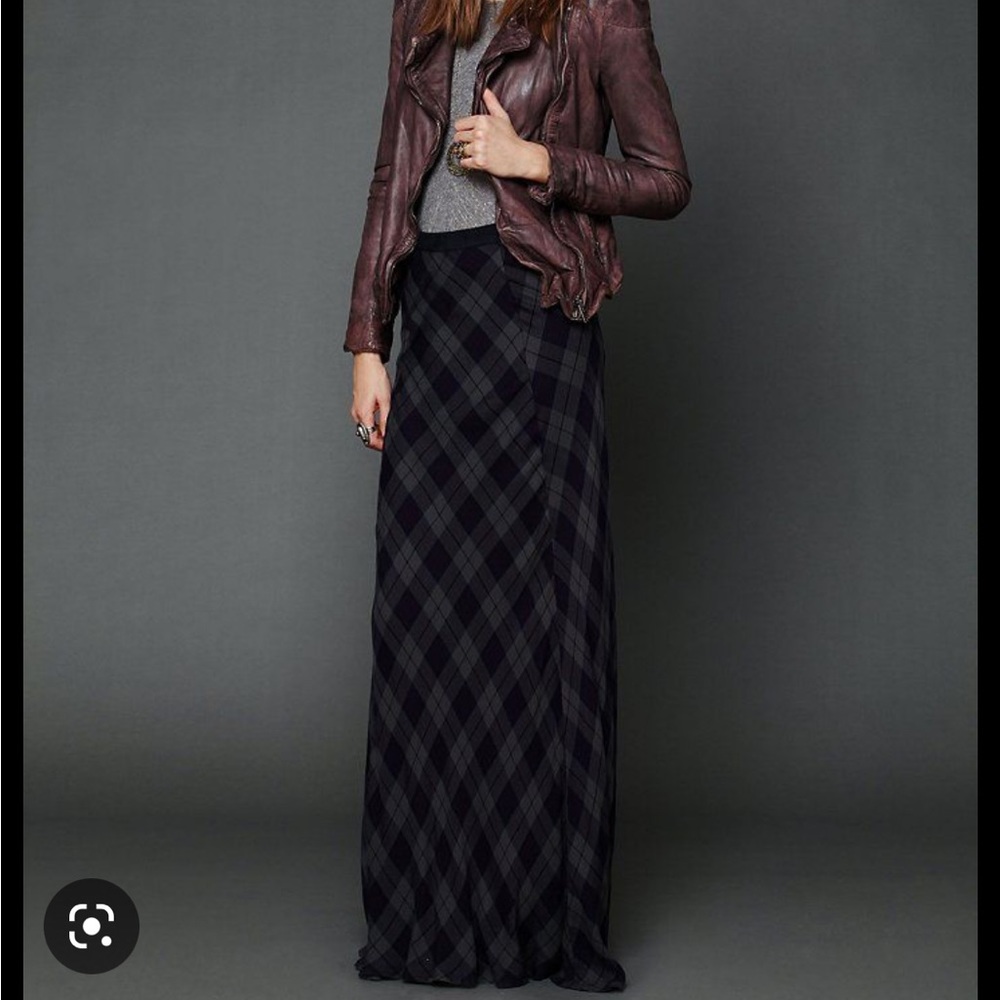 Rails Maxi brown plaid skirt size xs